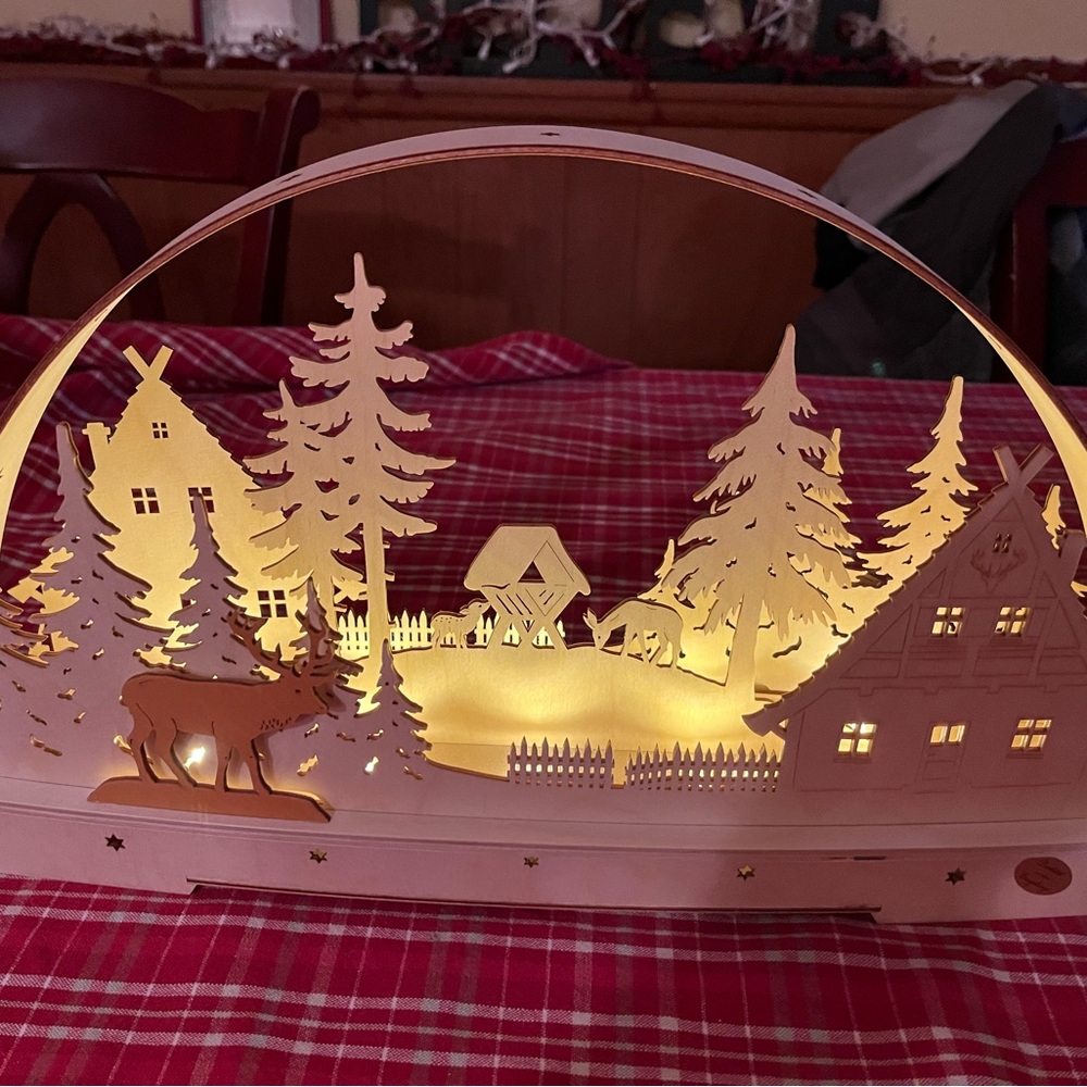 NWT: *RETIRED* Saico Germany Large 18" Wooden LED Light Arch FOREST COTTAGE Er… - Picture 5 of 6